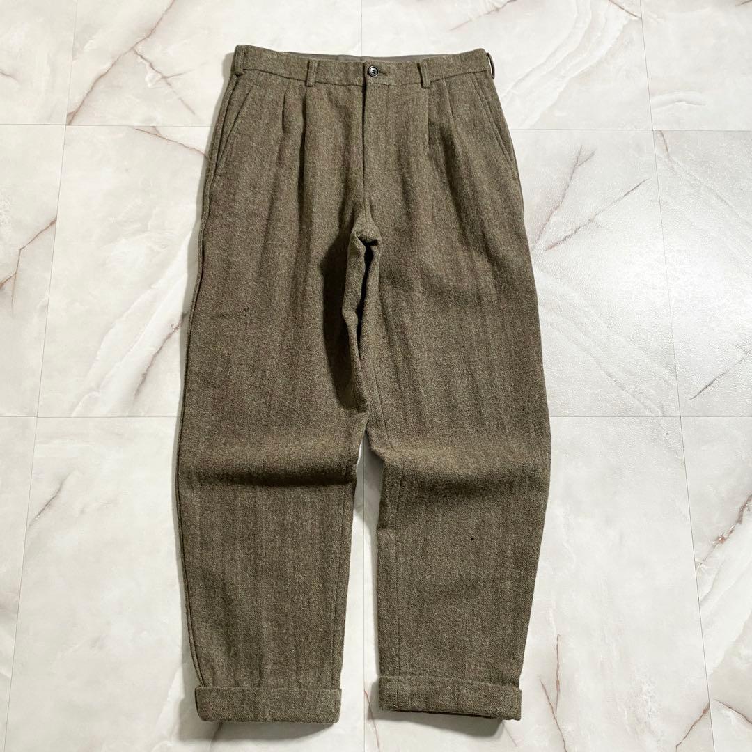 A17664 コムデギャルソンオムプリュス 98AW 2タックウール縮絨パンツM