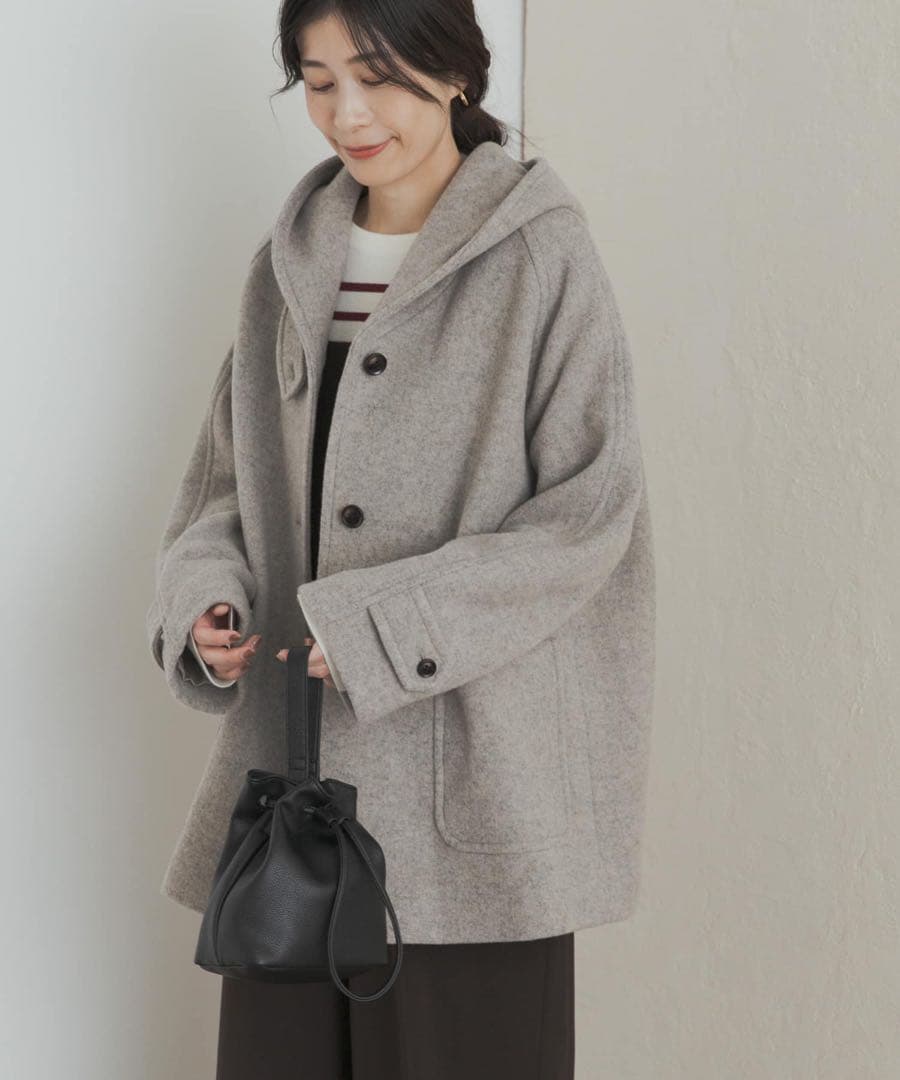 アーバンリサーチドアーズ　エアリーウールフードコート　極美品