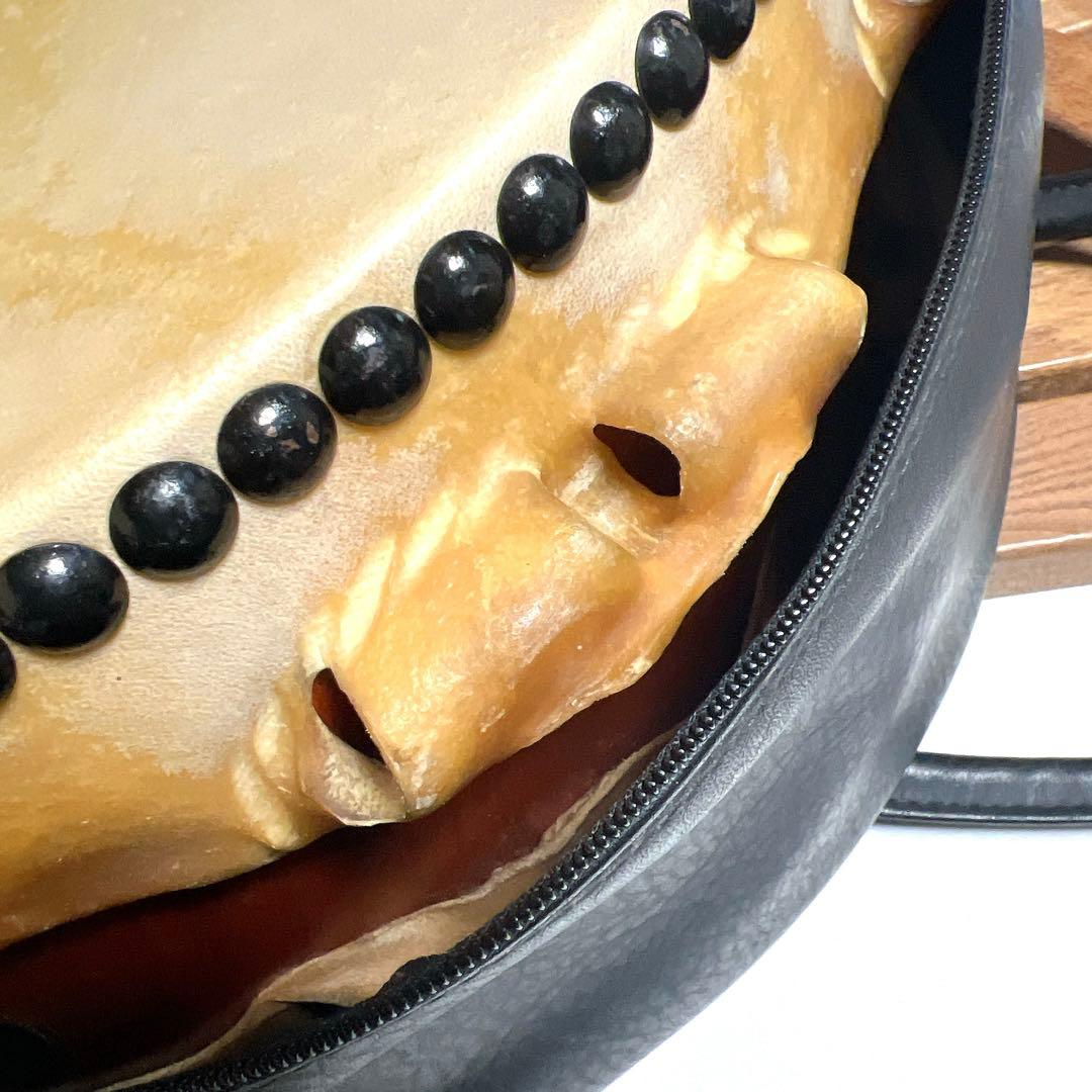 【美品】　岡田屋布施 台座　平太鼓 40cm×15cm バチ付き　和太鼓　打楽器