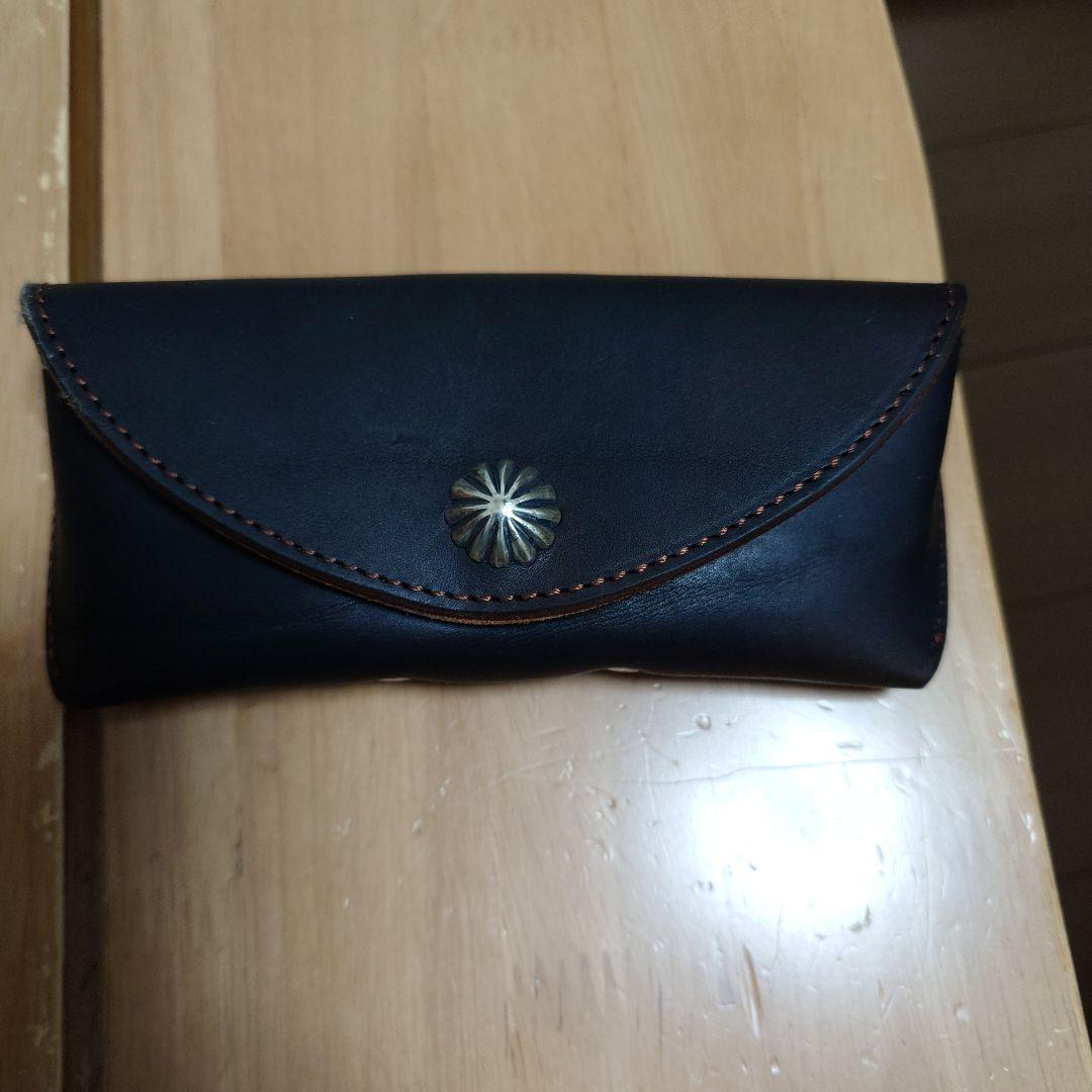 ラリースミス 本革メガネケース 黒