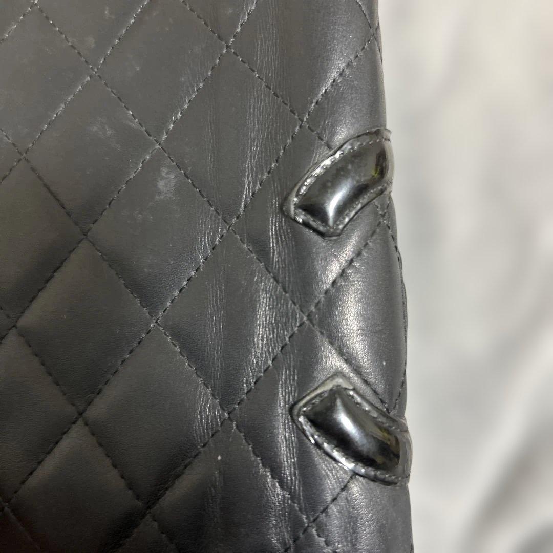 CHANEL ブラック カンボンライン 長財布