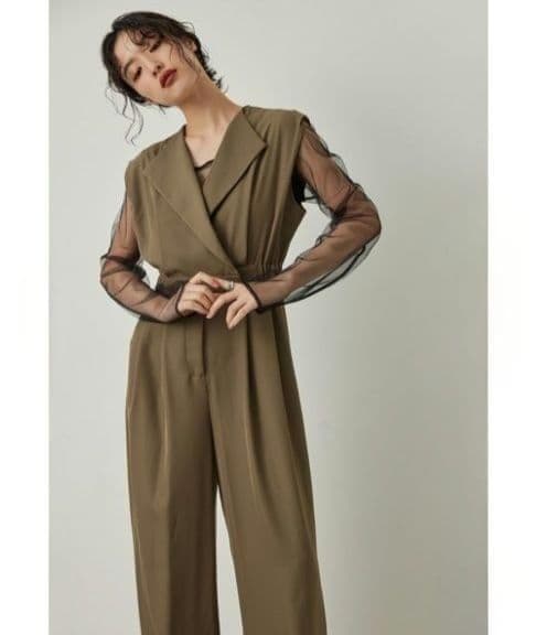 niana ニアナ スタンドアウトカラーオールインパンツ L 大きい ゆったり