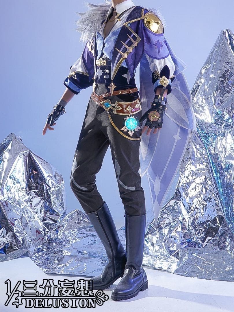 原神 ガイア コスプレ衣装+靴+ウィッグ　おまけ付き