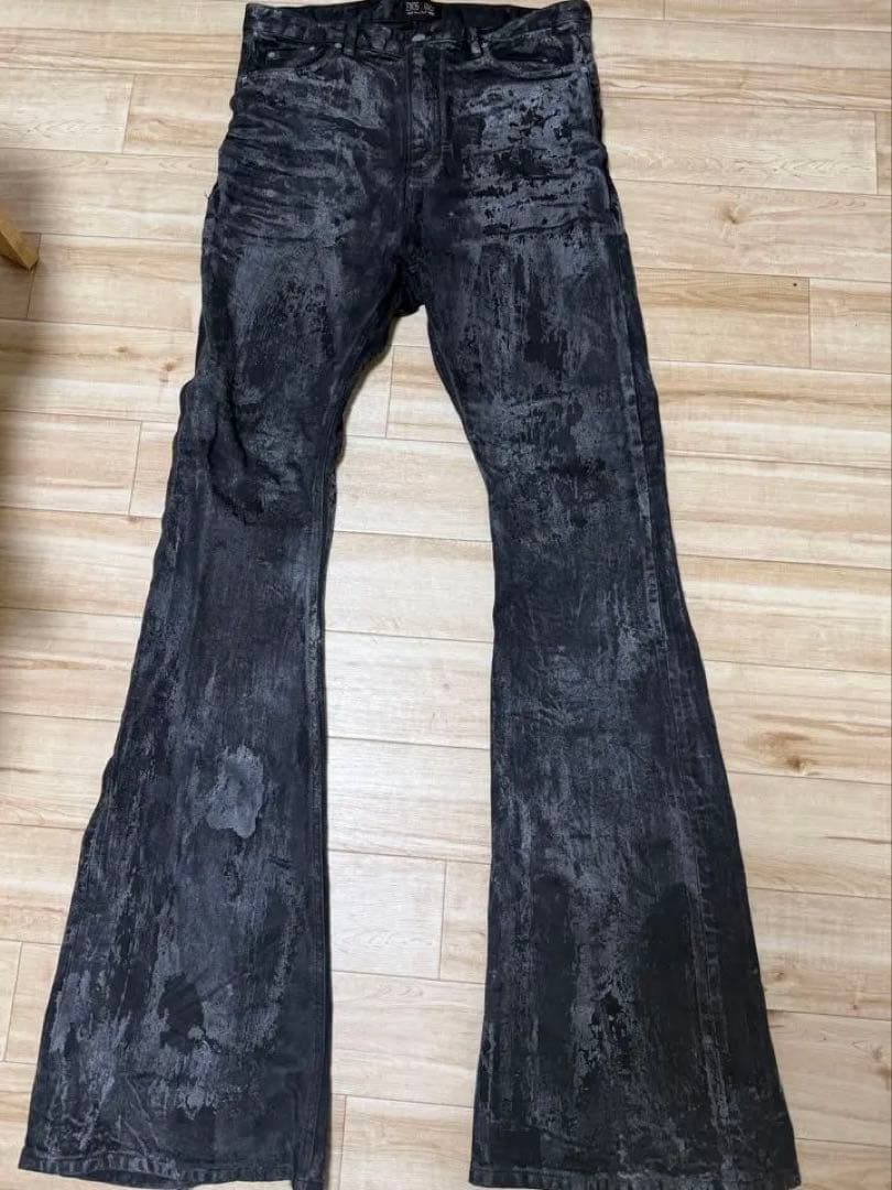 EMOSTANCE CLUB BAGGY FLARE JEANS コーティング