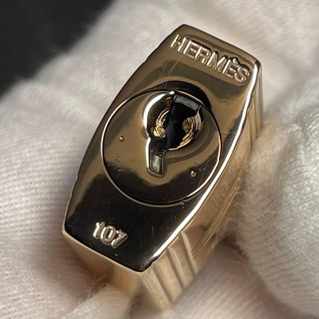 エルメス K18 ピンクゴールドメッキ パドロック カデナ リペア品 107番