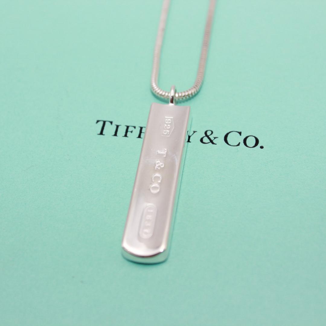 美品 Tiffany&Co. ティファニー ナローバー プレート ネックレス