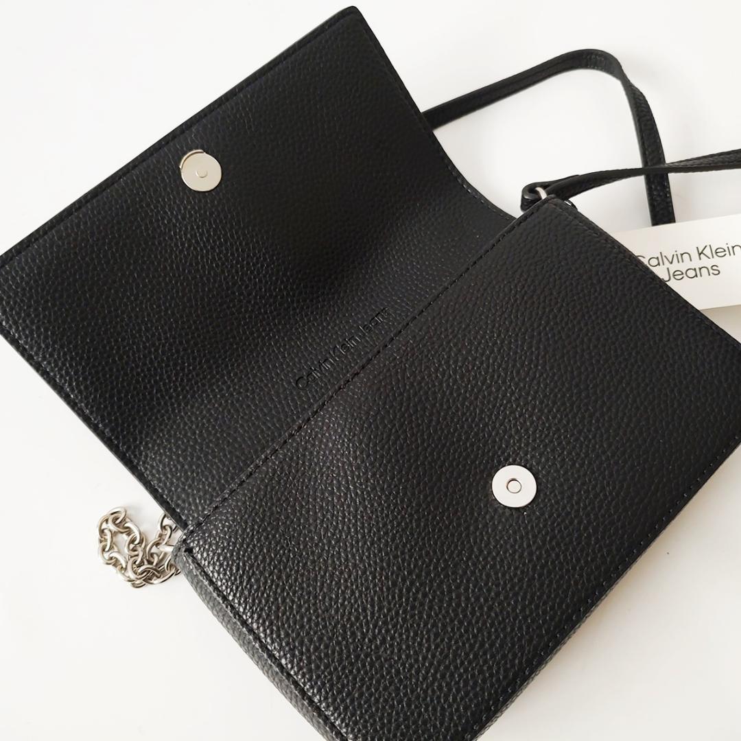 【新品】CK ロゴ カルバンクライン チェーン クロスボディバッグ ブラック