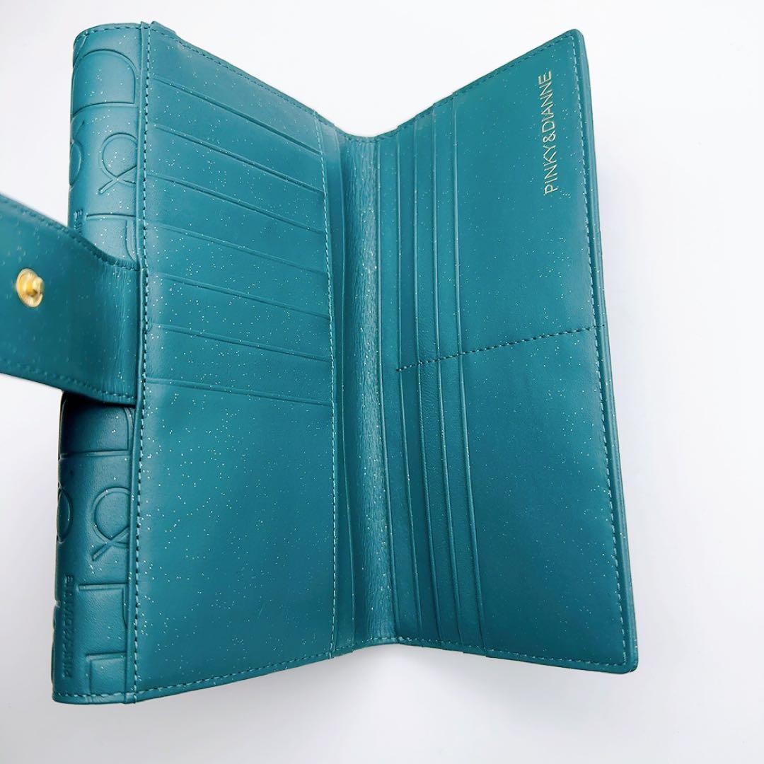 ピンキーアンドダイアン 長財布 カヌレ ターコイズ 新品 レザー 大容量 型押し