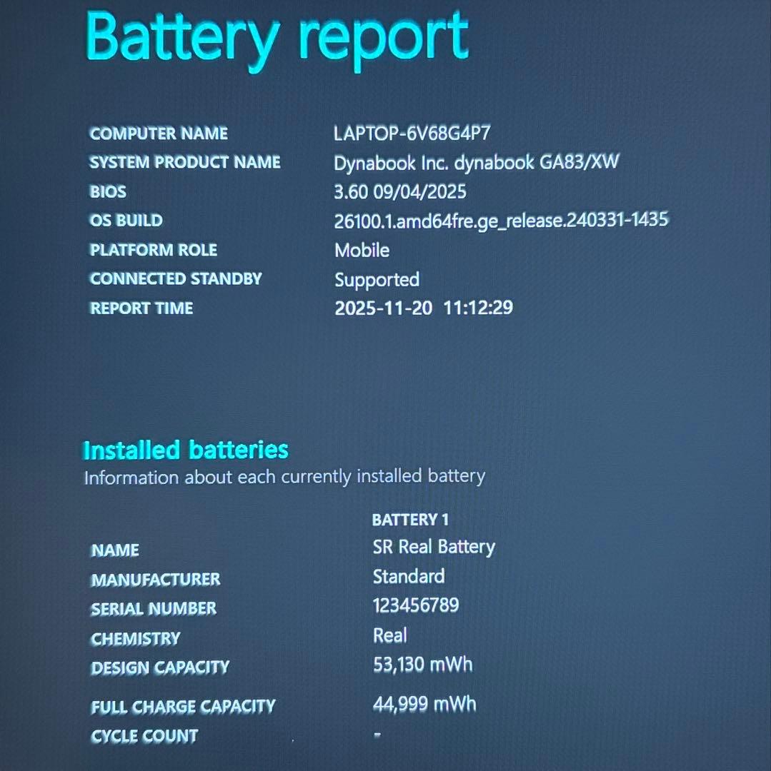 美品 dynabook GA83/XW Ryzen5 7530 16GB FHD