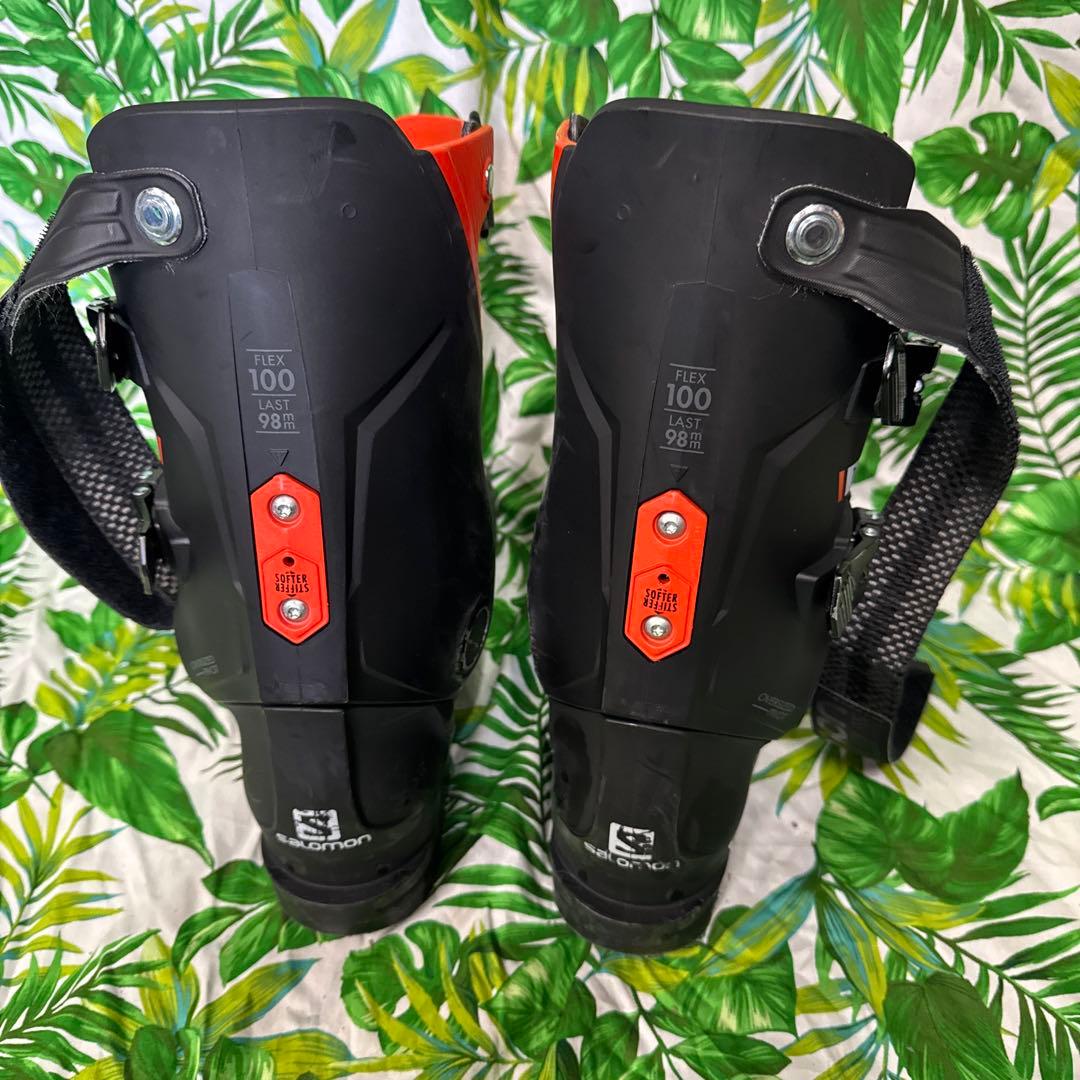 サロモン S max 26.5cm スキーブーツ flex100 黒/オレンジ