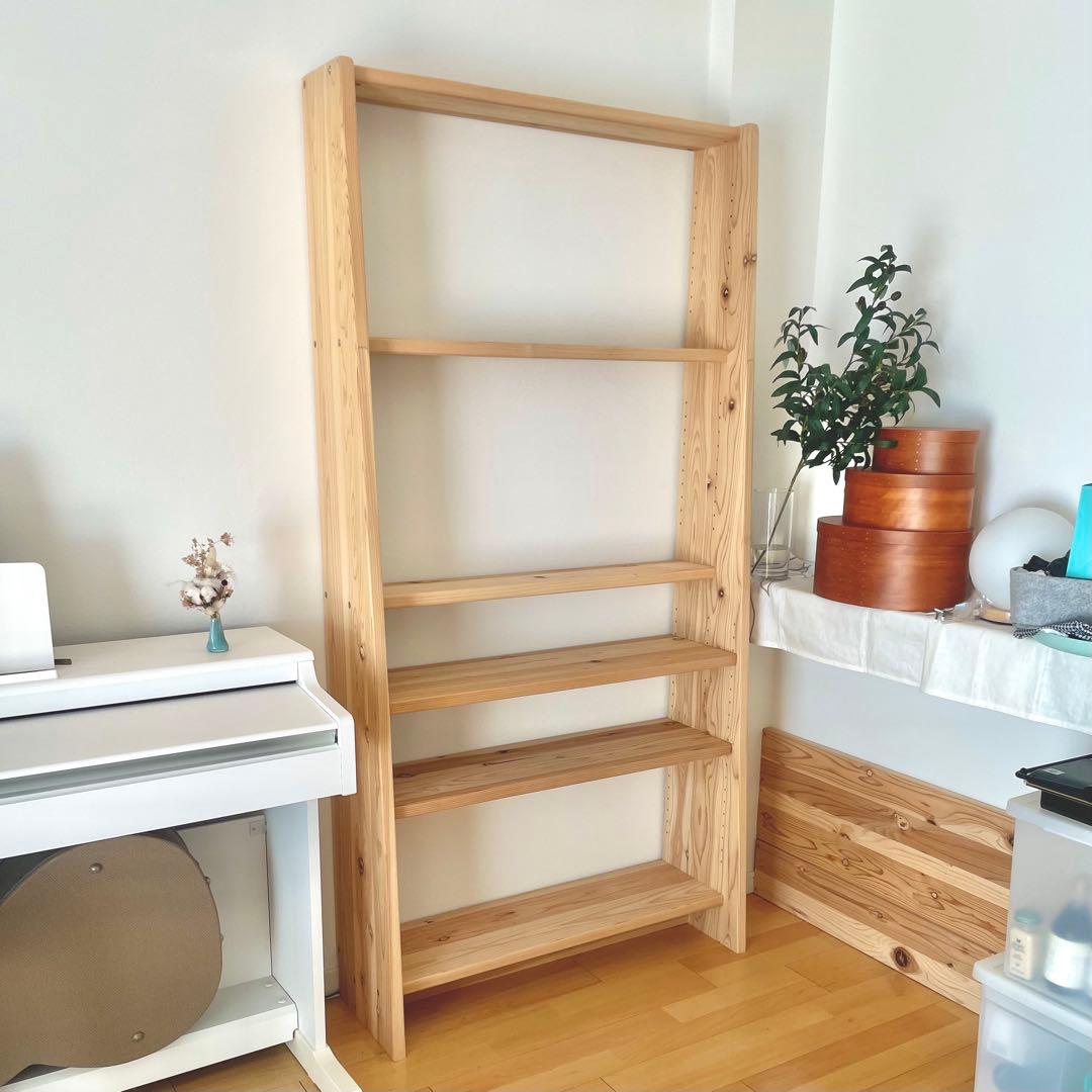 dinos 国産杉 薄型頑丈タワーシェルフ 幅90高さ179cm