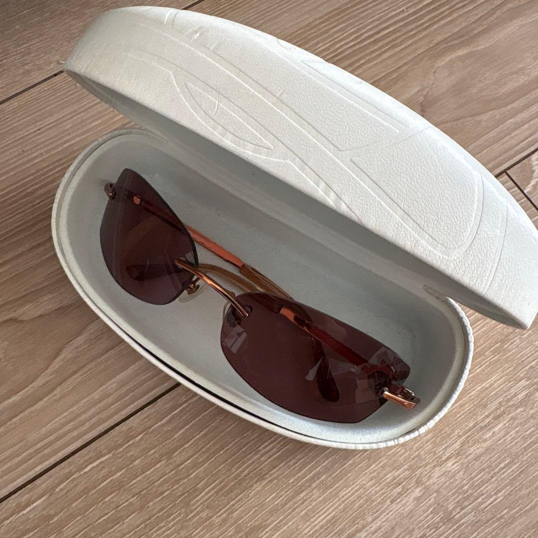 ブラウンオーバルサングラス ケース付き