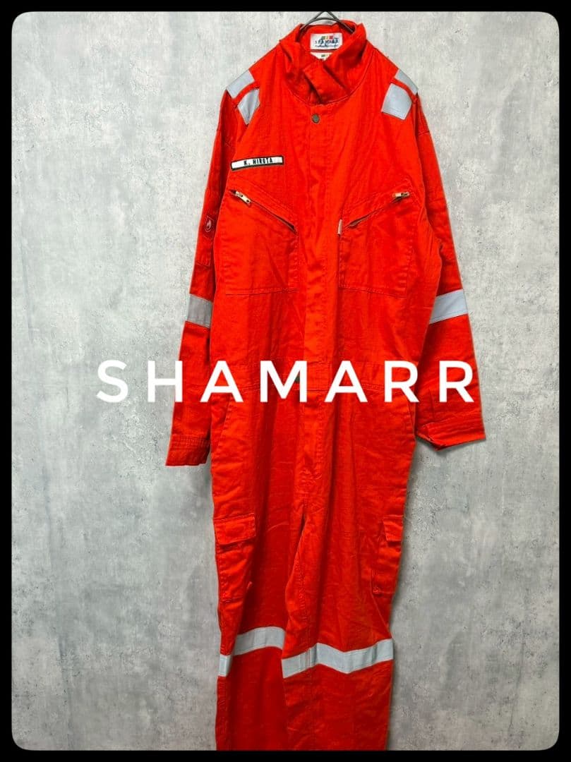 ✴️作業服　海洋掘削　つなぎ　企業ロゴ　オレンジ　希少　XXL