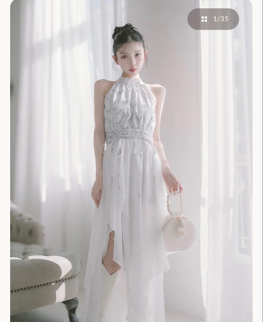 新品未使用タグ付き　darich アメスリギャザーシフォンロングワンピース