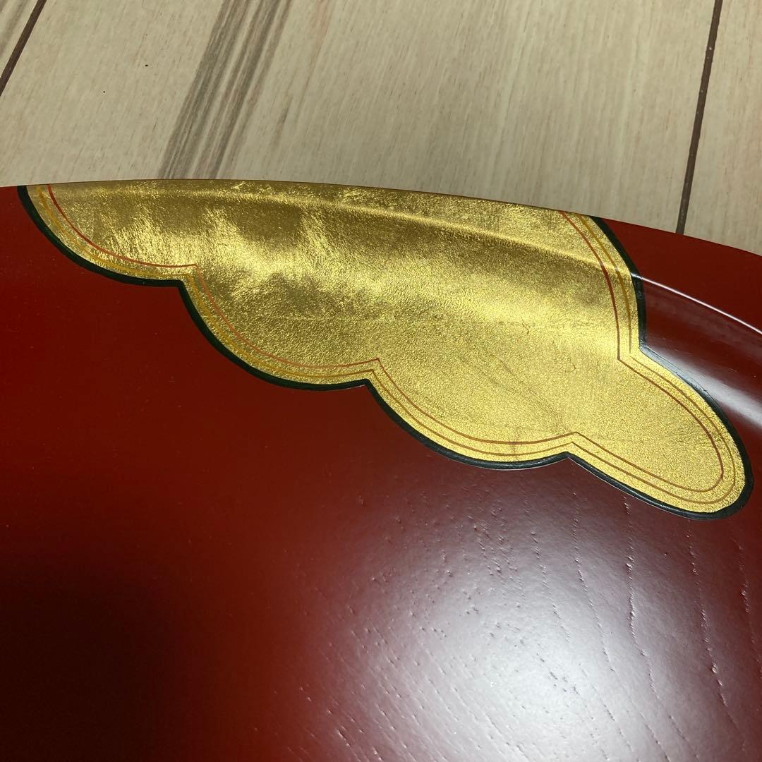 【未使用品】象彦　源氏雲　蛤型　銘々皿　菓子盆　金彩　京都平安　黒5枚　赤１枚