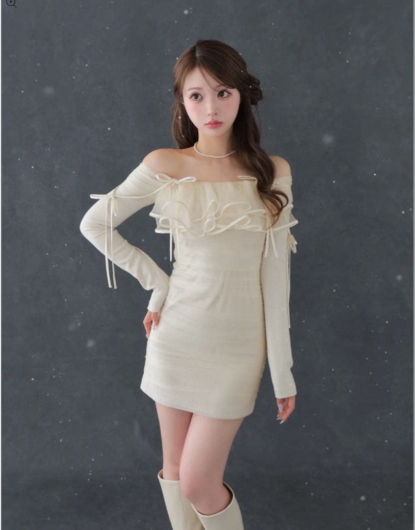 Tulle drape mini onepiece エムエメ　mmeeme