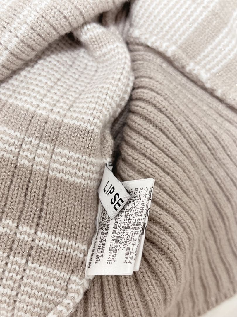 LIPSERVICE リボンフェザーアンサンブルニットワンピース アイボリー