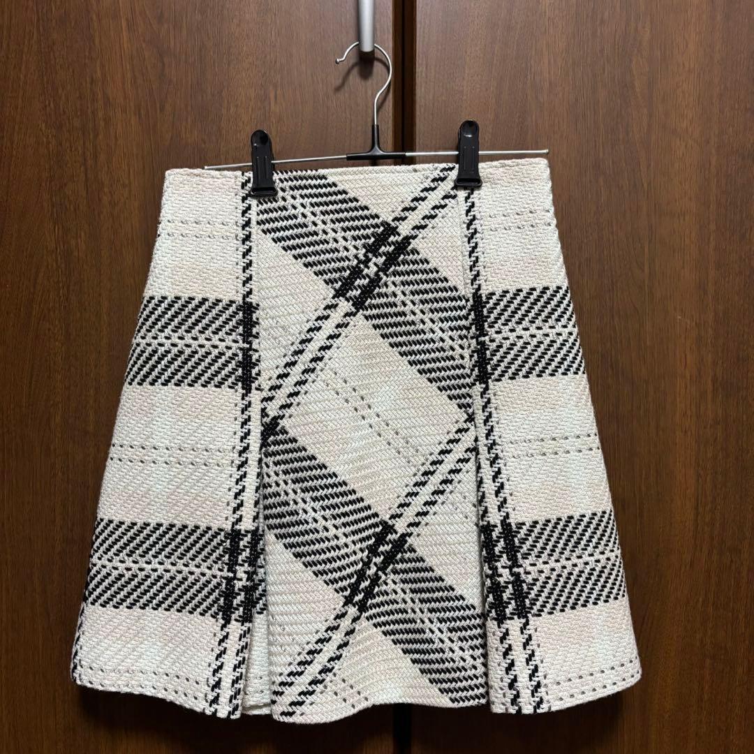 SNIDEL ロービングチェックミニスカート IVR 1サイズ
