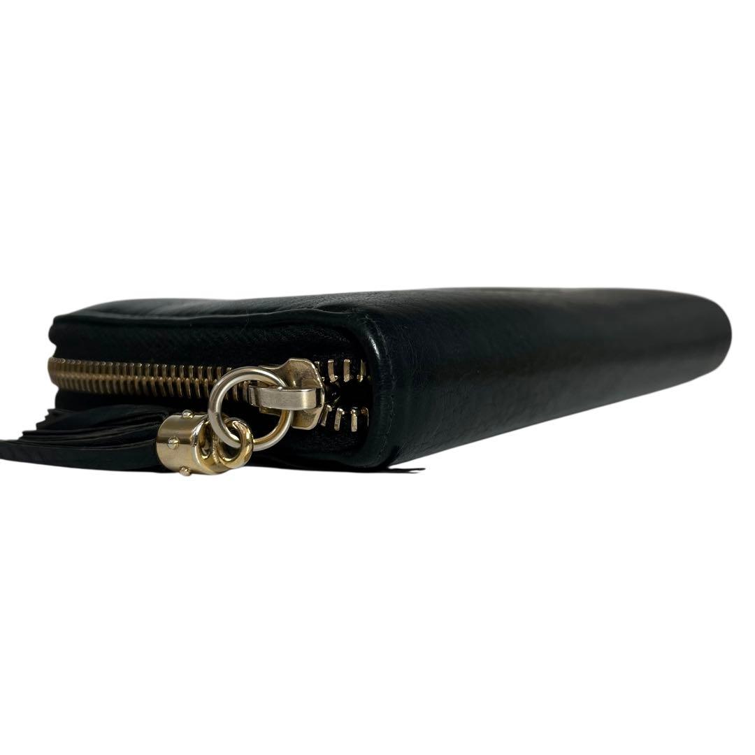 希少✨グッチ 長財布 ラウンド GG ソーホー レザー ロゴ ブラック