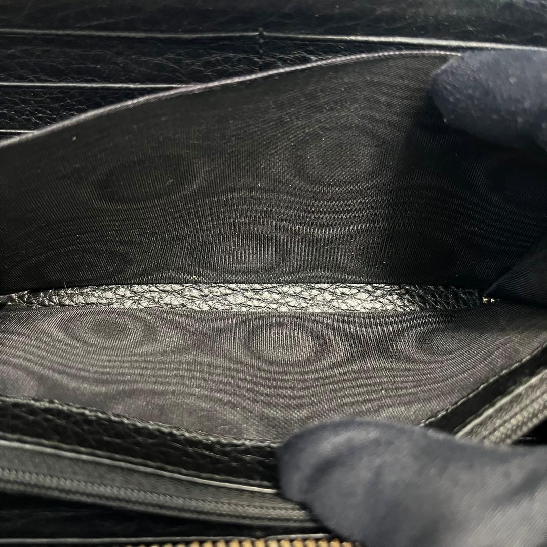 希少✨グッチ 長財布 ラウンド GG ソーホー レザー ロゴ ブラック