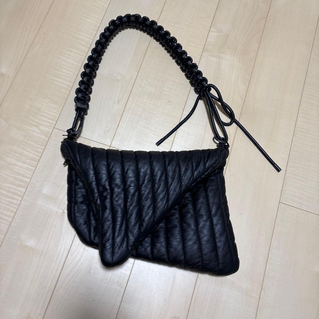 nutemperor ショルダーバック ブラックレザーショルダーバッグ