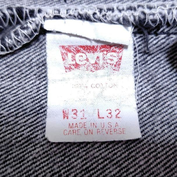 90s 501 先染め w31 ブラック デニム リーバイス
