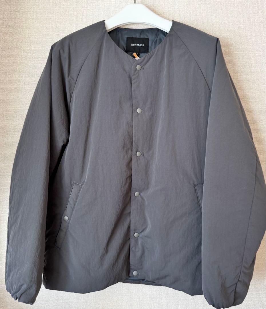 DELICIOUS 中綿ノーカラーグレージャケット M