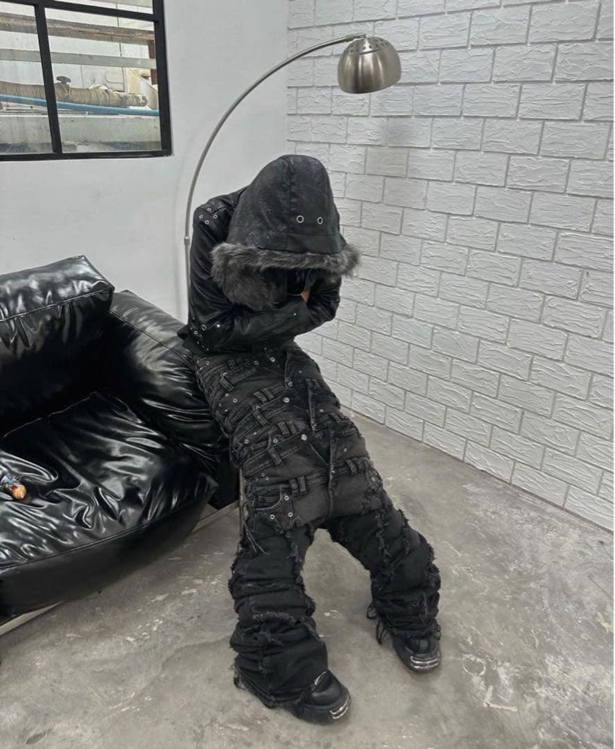 Cozy worldwide ファー付きレザージャケット opium お兄系