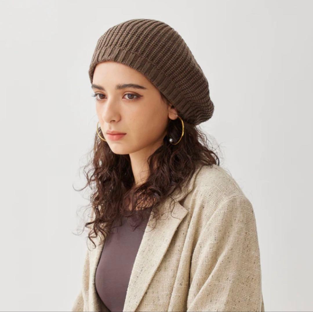 帽子 Bulky Kint Beret marihoja