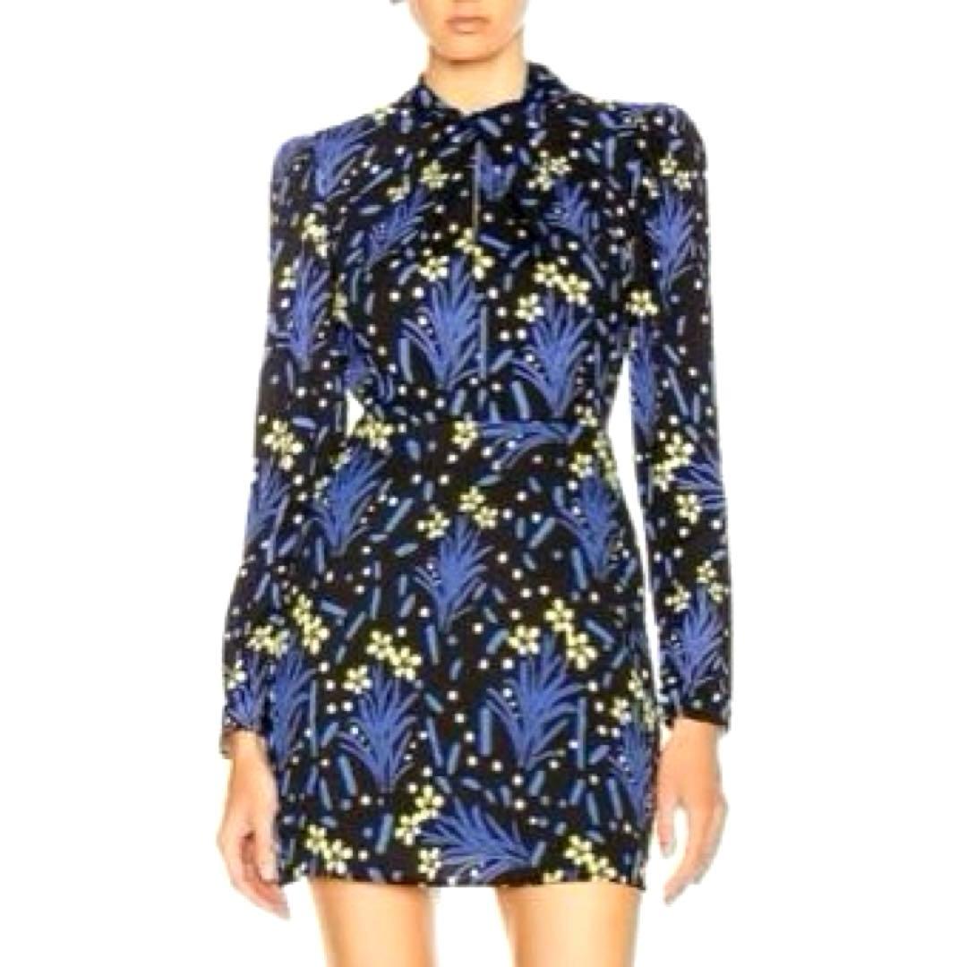 SelfPortrait花柄バックオープン ミニワンピース