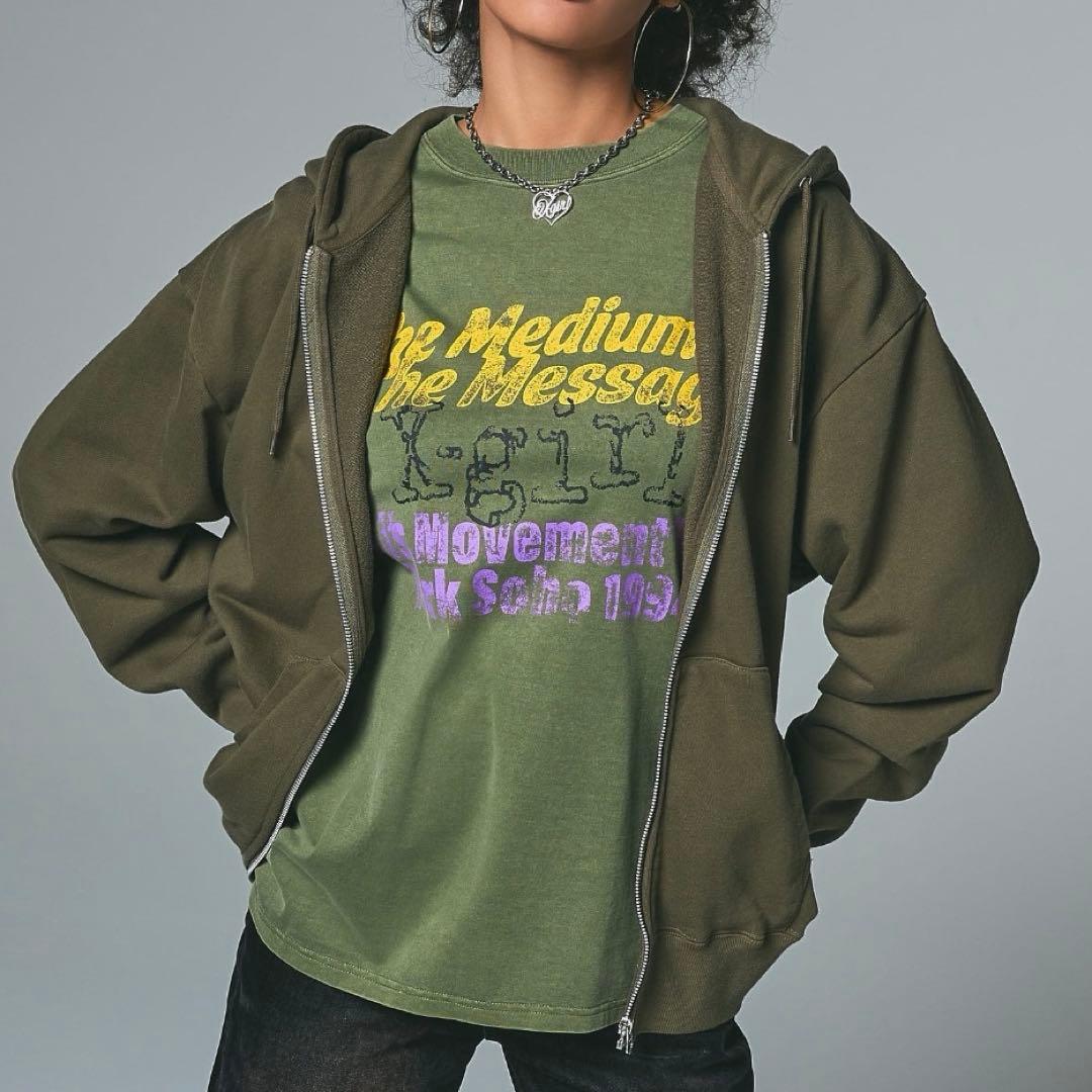 X-girl フェイスロゴ　ジップパーカー　パーカー　新品未使用品