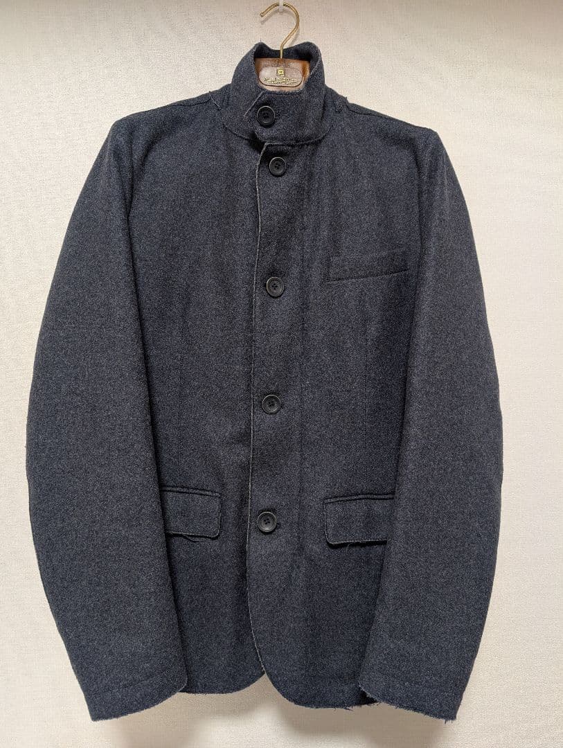 美品 HERNO ウール テーラード 46 ネイビー ジャケット ヘルノ