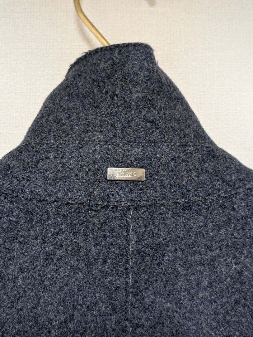 美品 HERNO ウール テーラード 46 ネイビー ジャケット ヘルノ