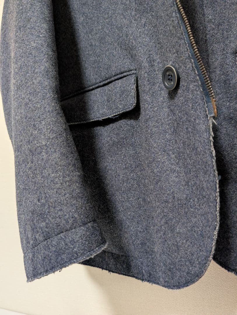 美品 HERNO ウール テーラード 46 ネイビー ジャケット ヘルノ