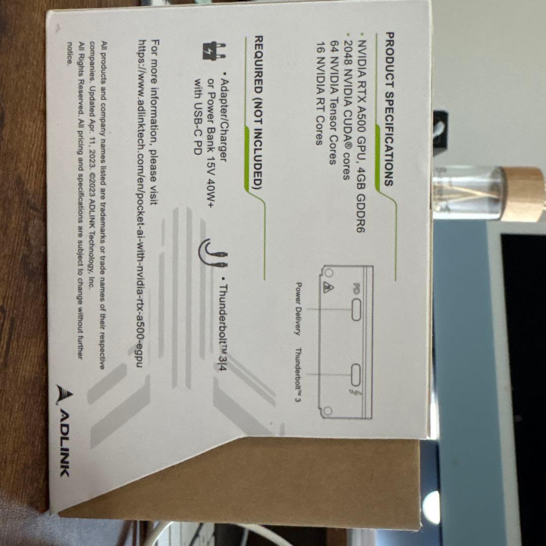 ADLINK Pocket AI/RTX A500/外付けGPU