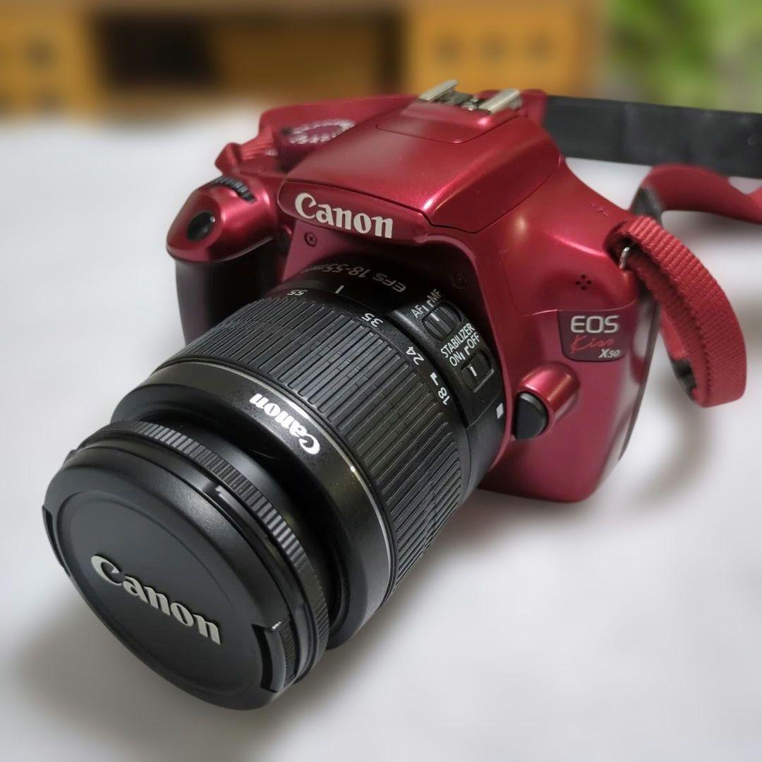 【美品】Canon EOS Kiss X50 望遠レンズセット★ベネトンバッグ付