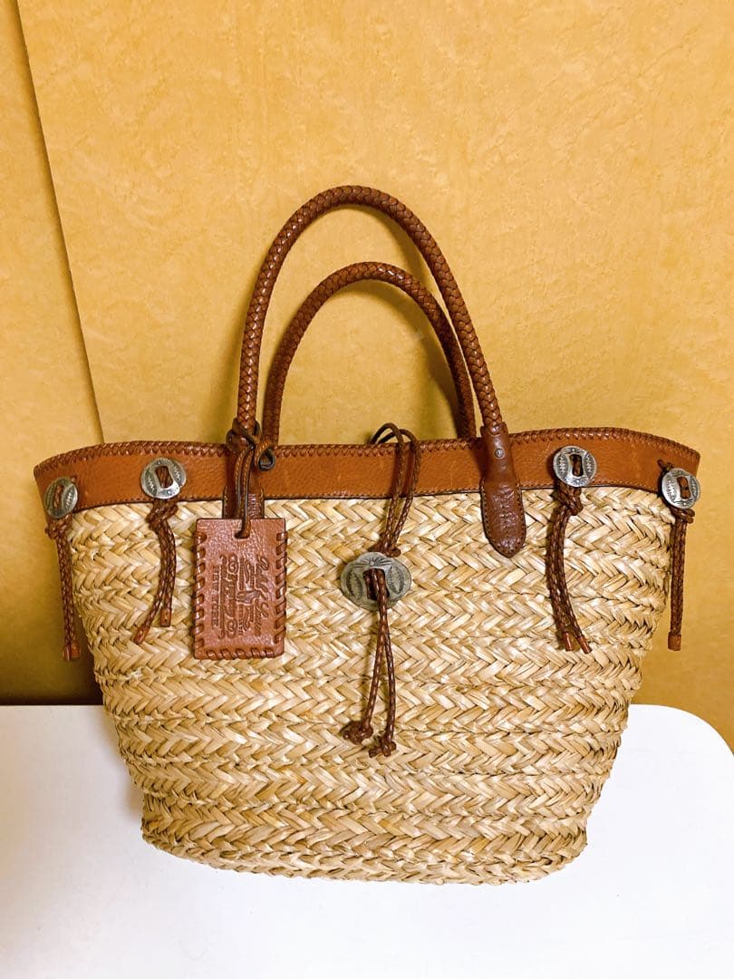 RALPH LAUREN コンチョボタン付ウエスタンカゴバッグ