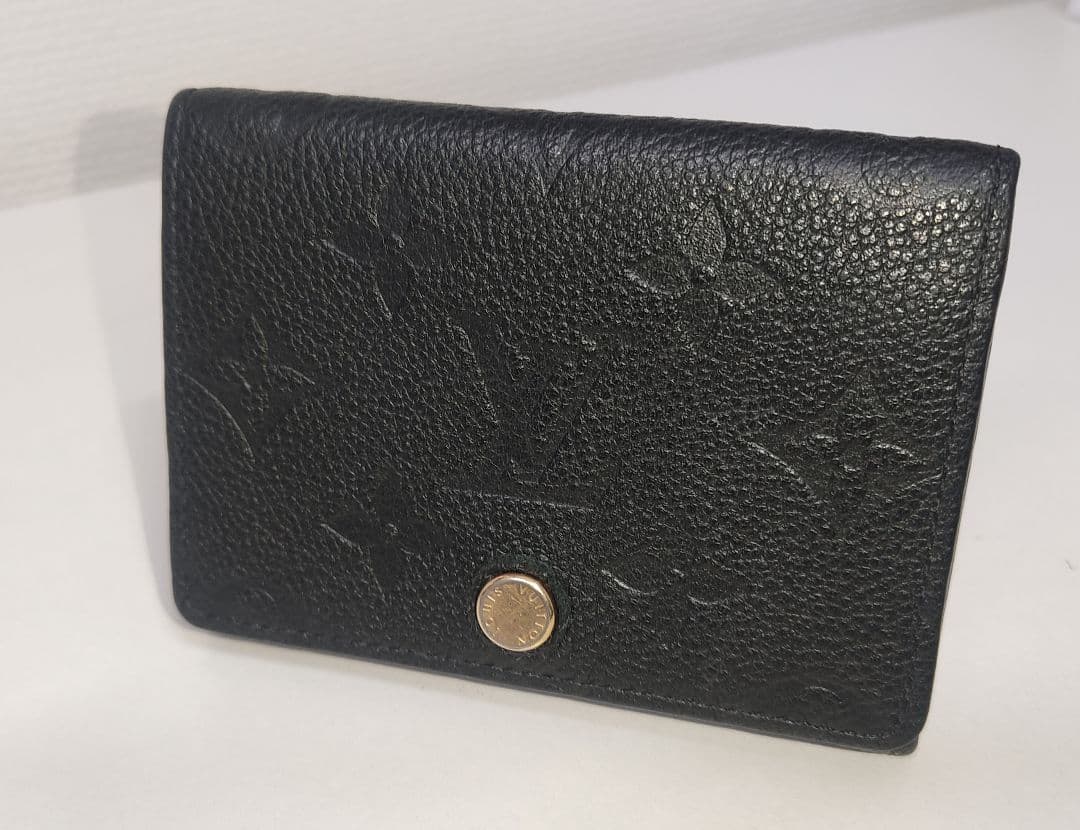 ルイヴィトン　 モノグラム　アンプラント　レザー　カードケース　ブラック　美品