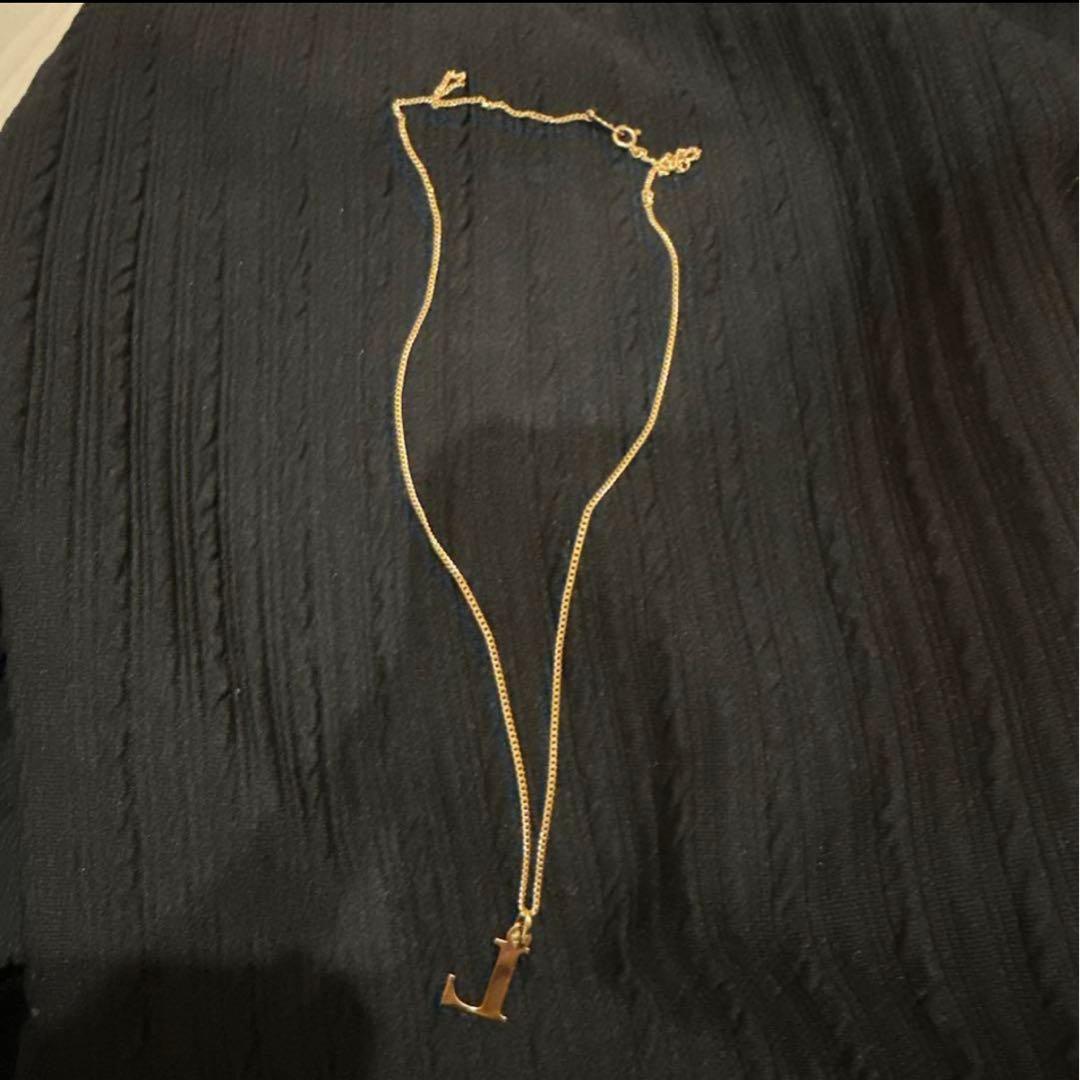 K18 ゴールド イニシャル 'L' ネックレス