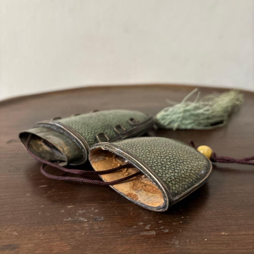 李朝時代後期 眼鏡匣 鮫皮　朝鮮王朝　アンティーク　韓国骨董　古道具　清朝