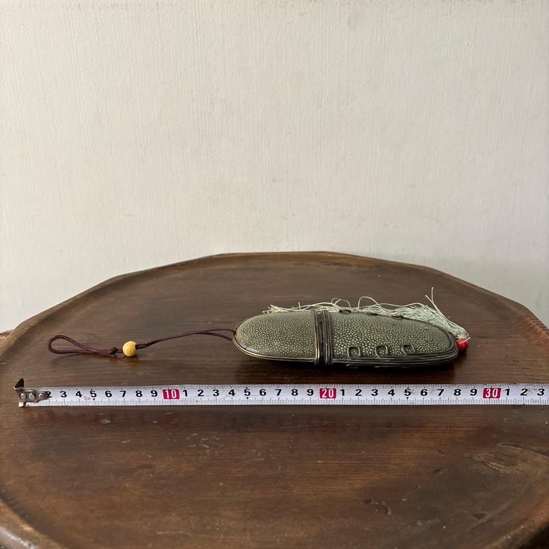 李朝時代後期 眼鏡匣 鮫皮　朝鮮王朝　アンティーク　韓国骨董　古道具　清朝