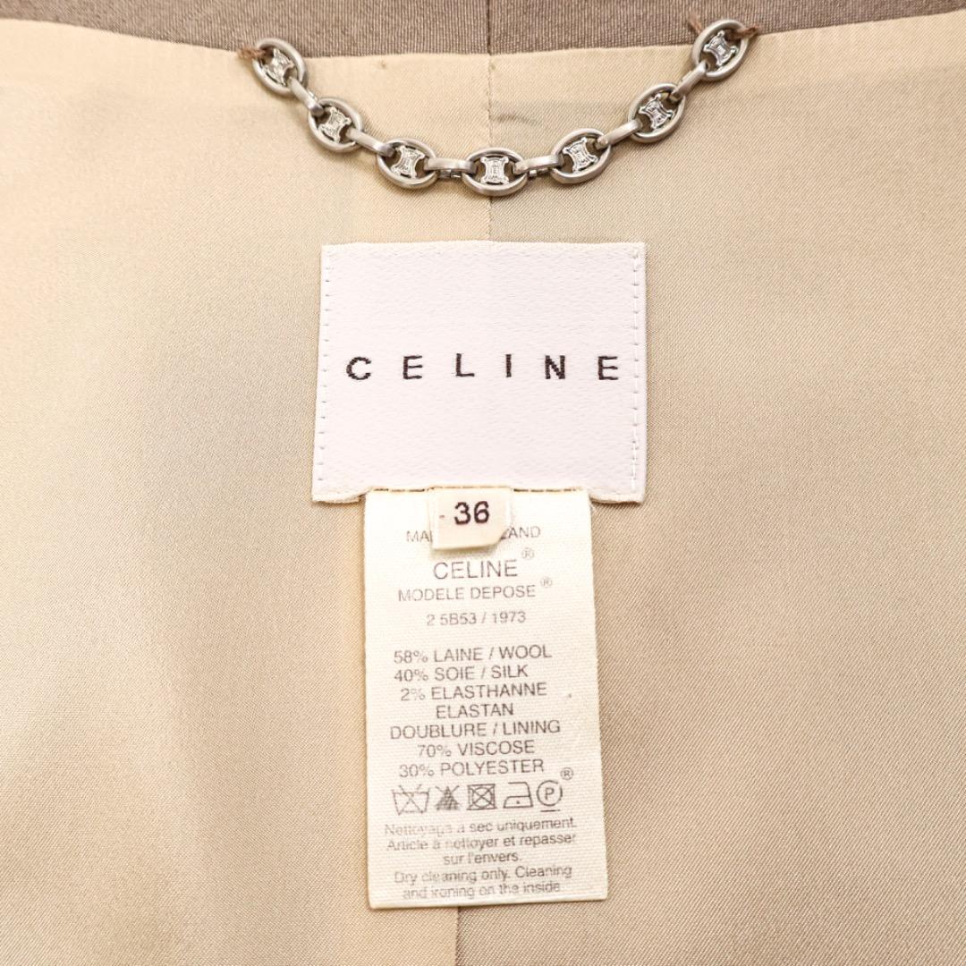 H2574◾️セリーヌ　ノーカラージャケット　長袖