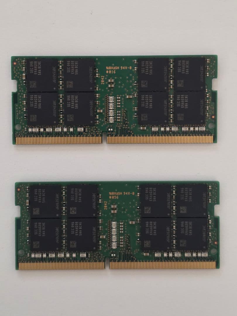 Samsung 32G×2枚 計64G DDR4 3200MHz SODIMM