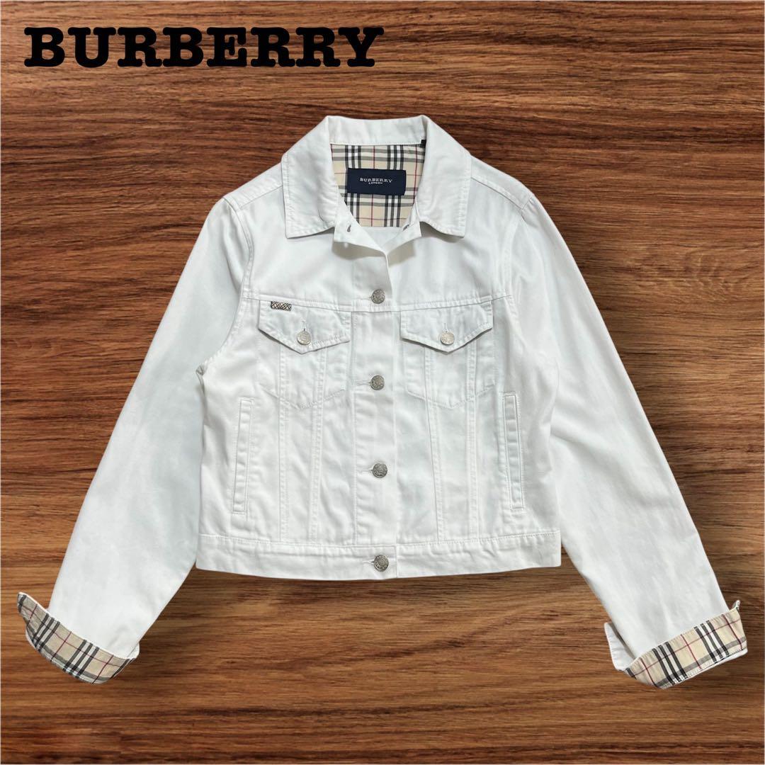 BURBERRY ホワイトデニムジャケット　トラッカージャケット　ノバチェック