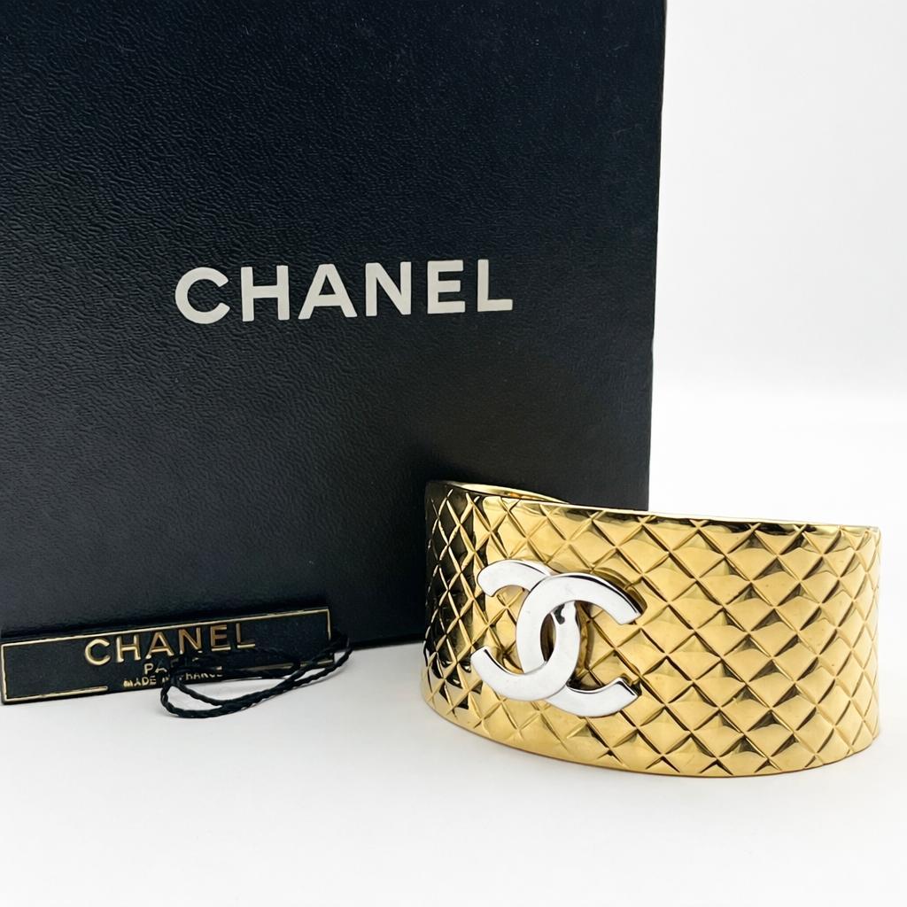 シャネル 98P ココマーク マトラッセ バングル GP ゴールド 箱・タグ付き