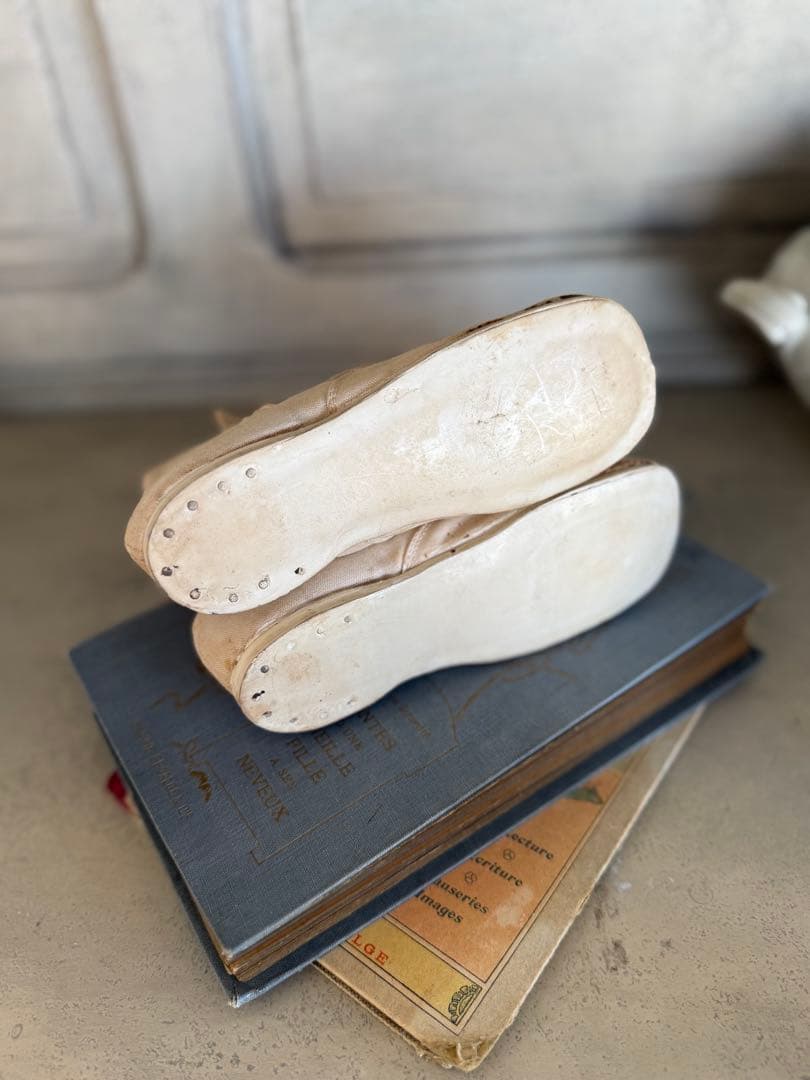 フランスアンティーク子供用ガール用ホワイトボタンブーツ