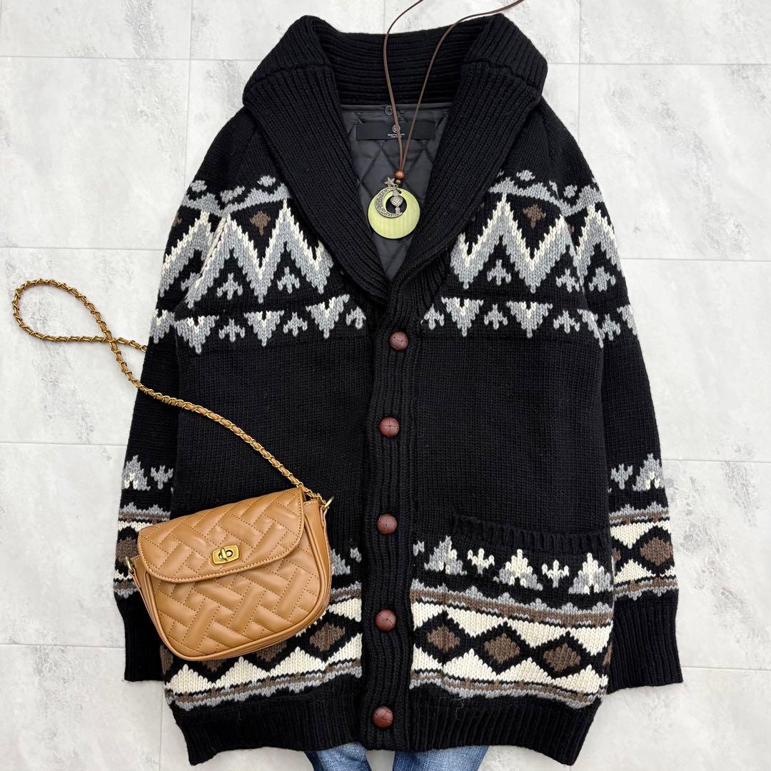 ビューティ&ユースユナイテッドアローズノルディック柄 ライナー付きニット