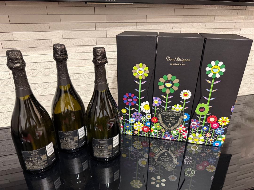 ドンペリニヨン　ヴィンテージ 村上隆 コラボ2015花柄完成BOX3本　最終価格