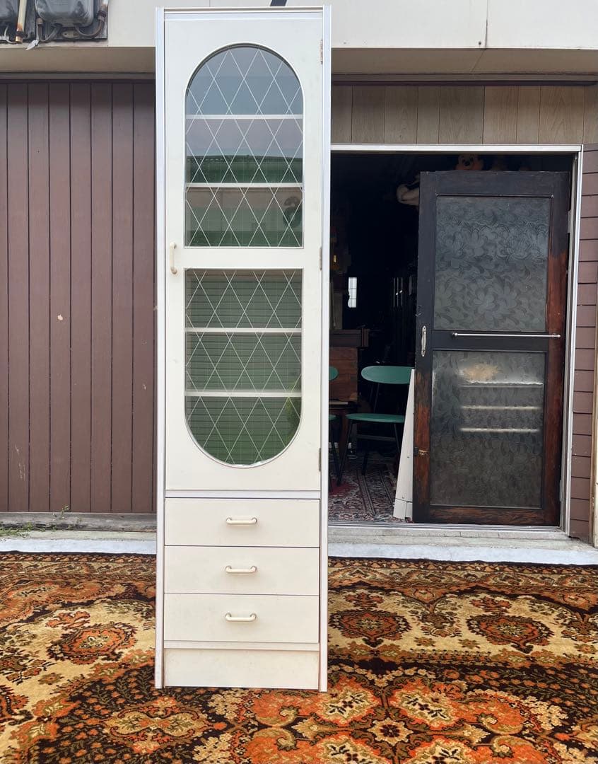 おがちよ＊食器棚 飾り棚 縦型 昭和レトロ レトロポップ 当時物インテリア