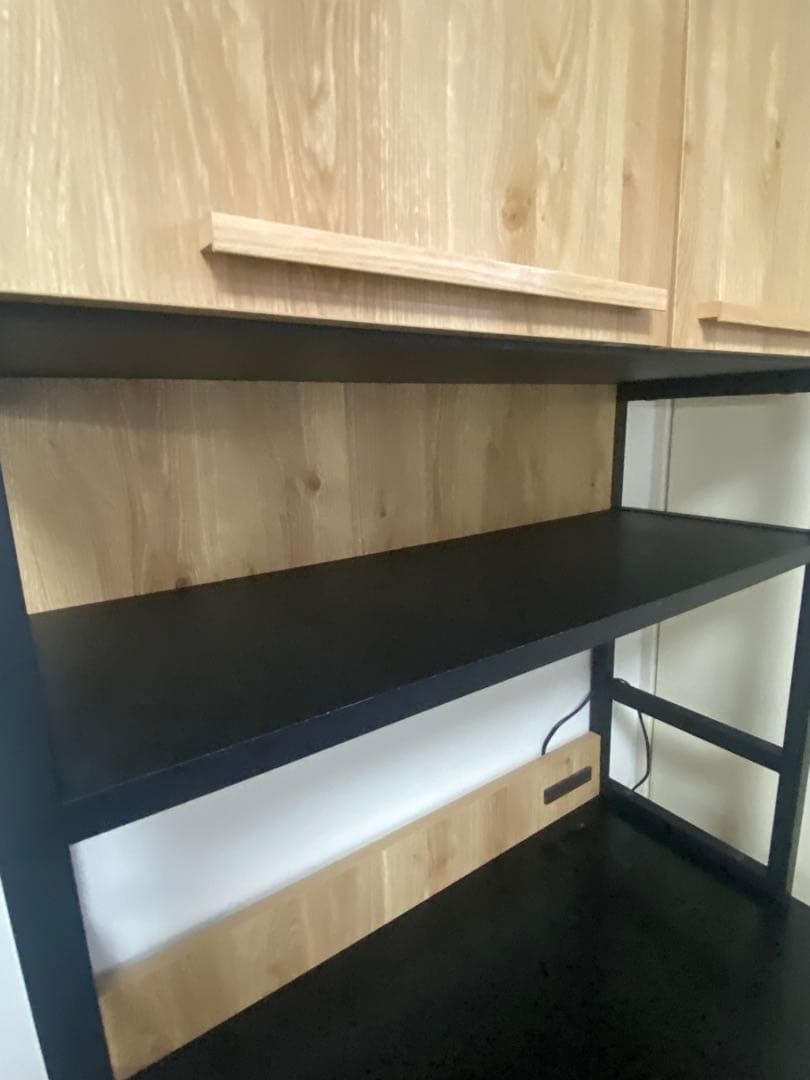 ナチュラルウッド アイアン　レンジボード　食器棚　おしゃれ